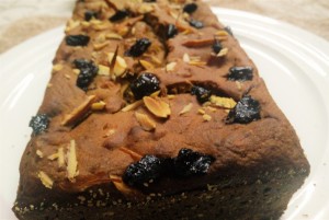 Eggless apple prunes oats Cake in oven